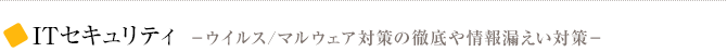 ITセキュリティ －ウイルス/マルウェア対策の徹底や情報漏えい対策－