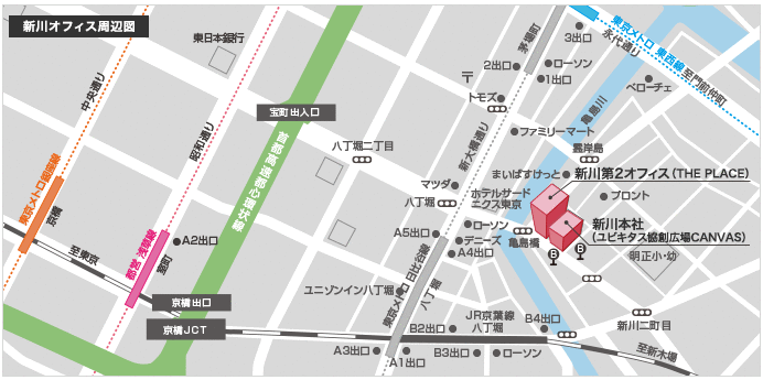 東京【新川オフィス周辺図】