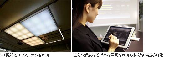 LED照明とICTシステムを制御 色彩や輝度など様々な照明を制御し多彩な演出が可能