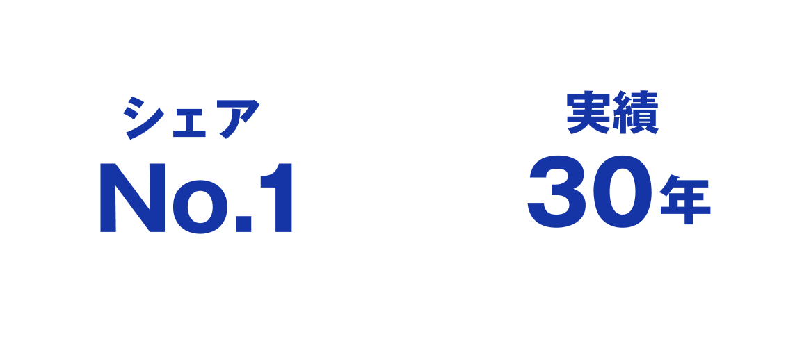 シェアNo.1 実績30年