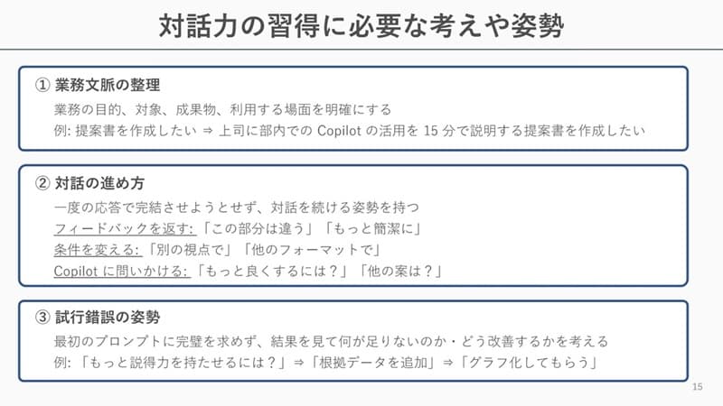 �Θb�͂̏K���ɕK�v�ȍl����p��